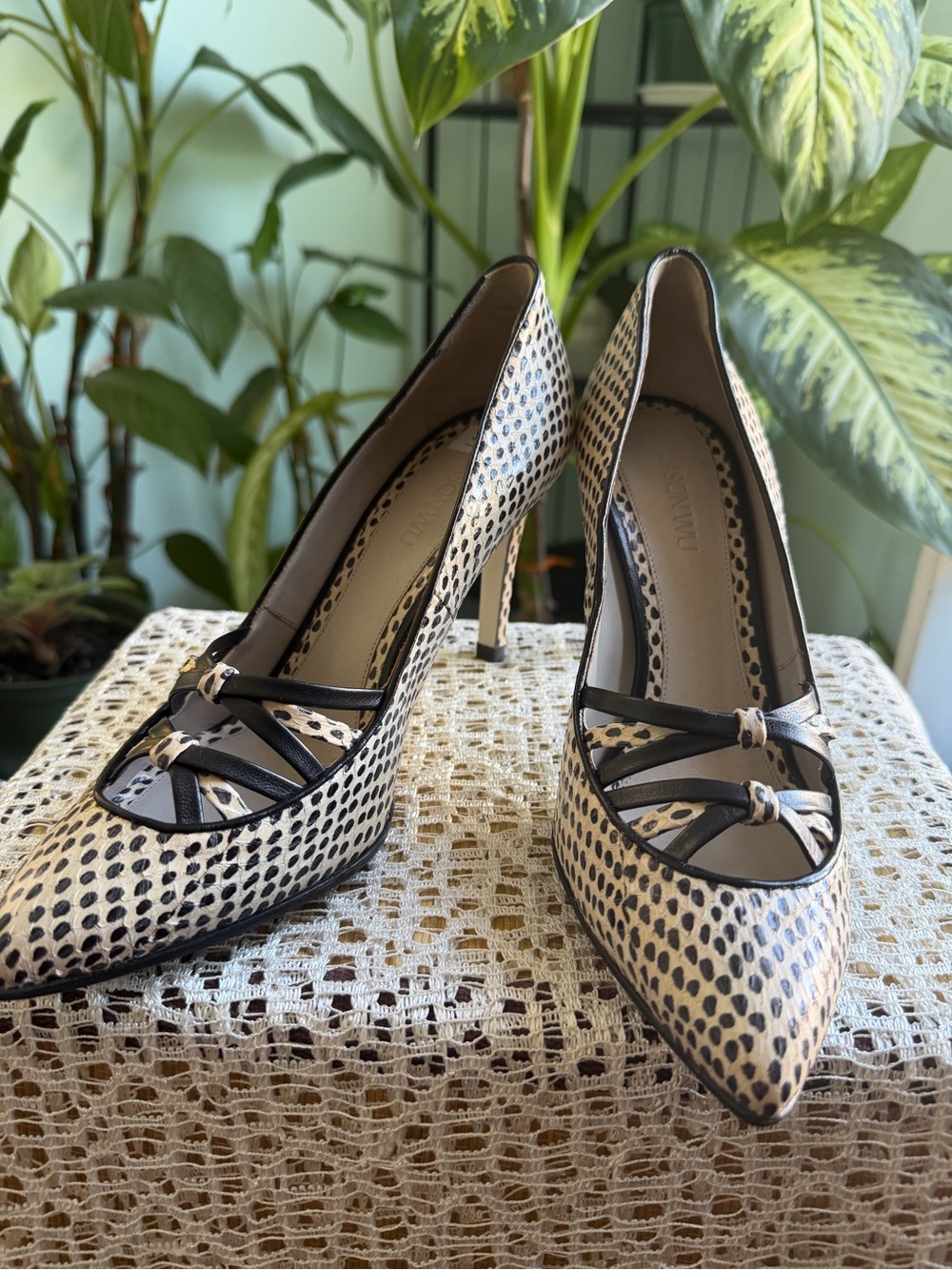 Jason Wu Polka Dot Pattern Pointed Toe Pumps